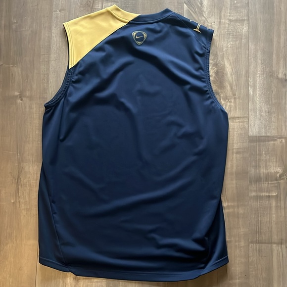 Nike Navy and Gold Men's Sleeveless Jersey - Picture 2 of 6